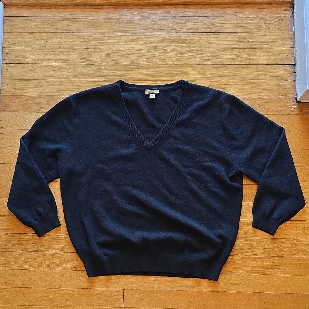 J. Crew, V-Neck Cashmere Sweater, Oversized, GUC, Women's XS